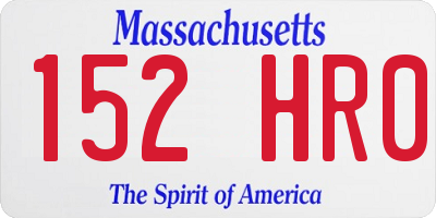 MA license plate 152HR0
