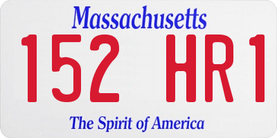 MA license plate 152HR1