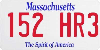 MA license plate 152HR3