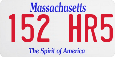 MA license plate 152HR5