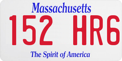 MA license plate 152HR6