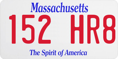 MA license plate 152HR8