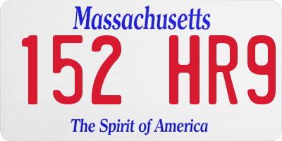 MA license plate 152HR9