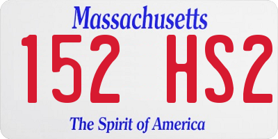 MA license plate 152HS2