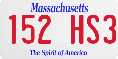 MA license plate 152HS3