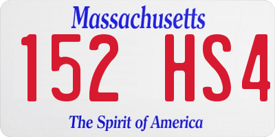 MA license plate 152HS4