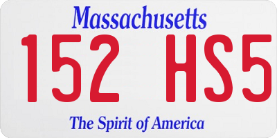 MA license plate 152HS5
