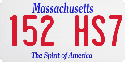 MA license plate 152HS7