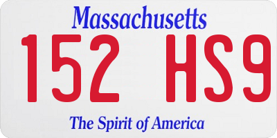 MA license plate 152HS9