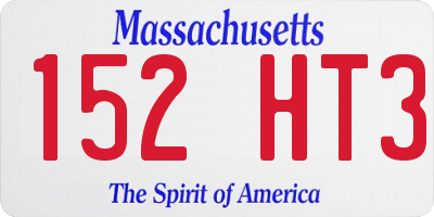 MA license plate 152HT3