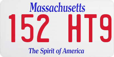 MA license plate 152HT9