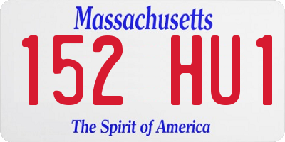 MA license plate 152HU1