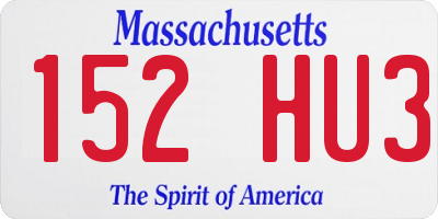 MA license plate 152HU3