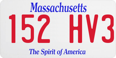 MA license plate 152HV3