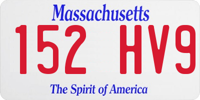 MA license plate 152HV9