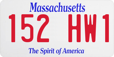 MA license plate 152HW1