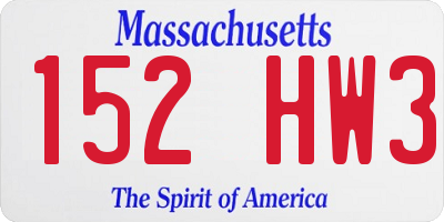 MA license plate 152HW3