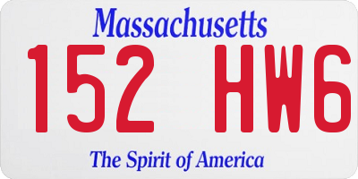 MA license plate 152HW6