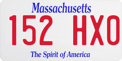 MA license plate 152HX0