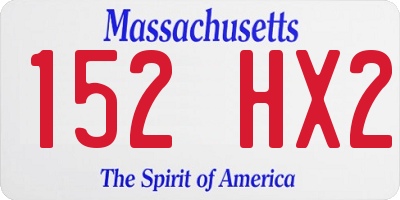MA license plate 152HX2