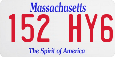 MA license plate 152HY6