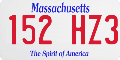 MA license plate 152HZ3
