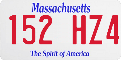 MA license plate 152HZ4