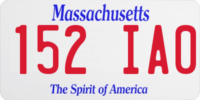 MA license plate 152IA0