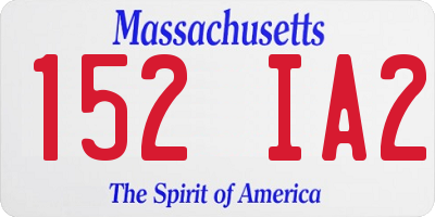 MA license plate 152IA2