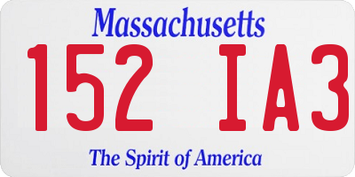 MA license plate 152IA3