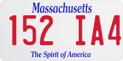 MA license plate 152IA4