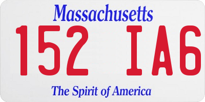 MA license plate 152IA6