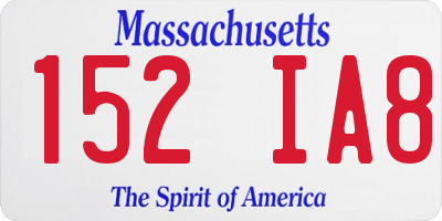 MA license plate 152IA8