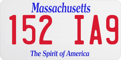 MA license plate 152IA9