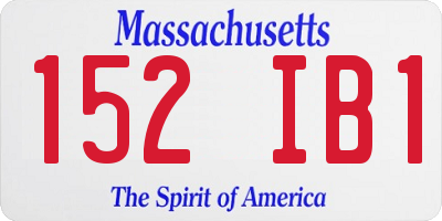 MA license plate 152IB1