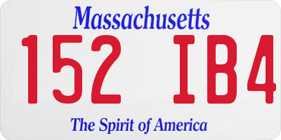 MA license plate 152IB4