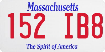 MA license plate 152IB8