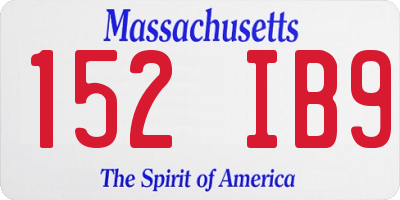 MA license plate 152IB9