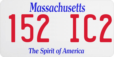 MA license plate 152IC2