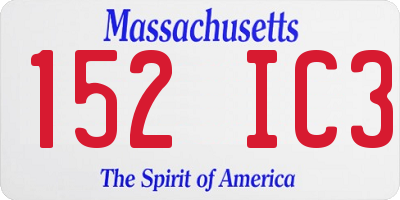 MA license plate 152IC3