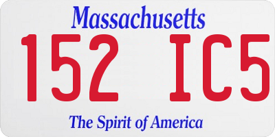 MA license plate 152IC5
