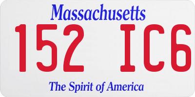 MA license plate 152IC6