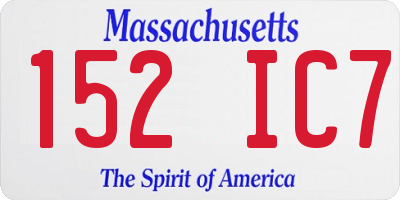 MA license plate 152IC7