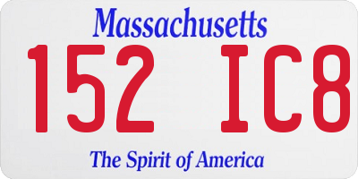 MA license plate 152IC8
