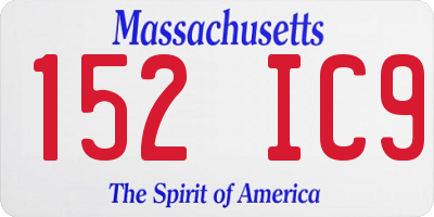 MA license plate 152IC9
