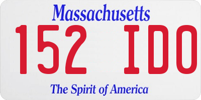 MA license plate 152ID0