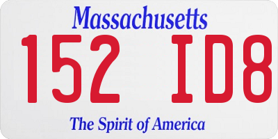 MA license plate 152ID8