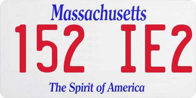 MA license plate 152IE2