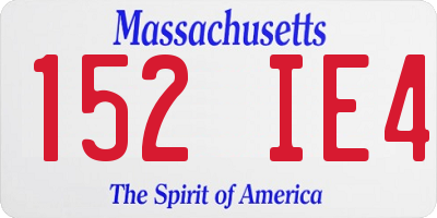 MA license plate 152IE4