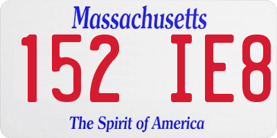 MA license plate 152IE8